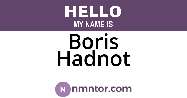 Boris Hadnot