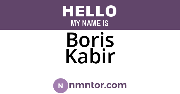 Boris Kabir