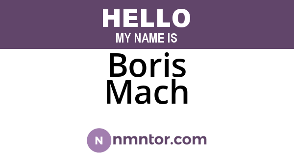 Boris Mach