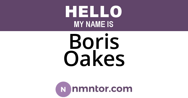 Boris Oakes