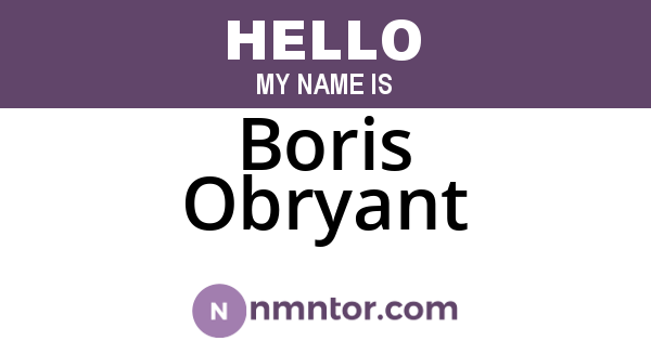 Boris Obryant