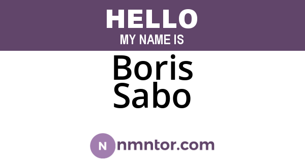 Boris Sabo