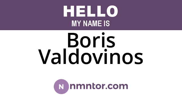 Boris Valdovinos