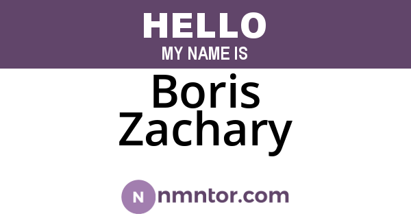 Boris Zachary
