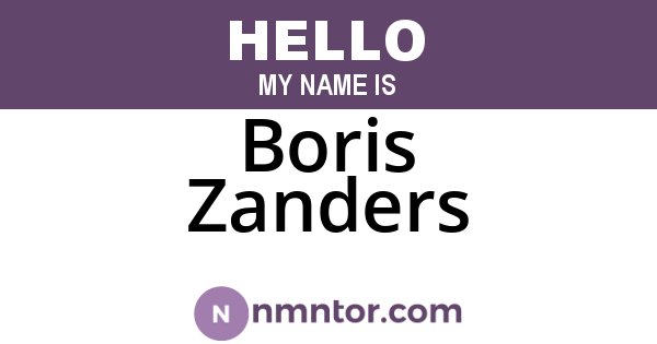 Boris Zanders