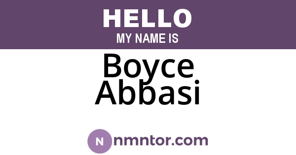 Boyce Abbasi