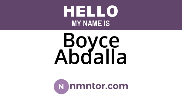 Boyce Abdalla