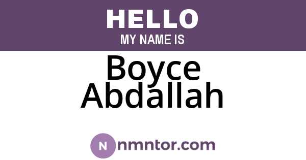 Boyce Abdallah