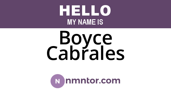 Boyce Cabrales