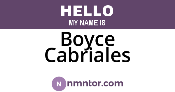 Boyce Cabriales