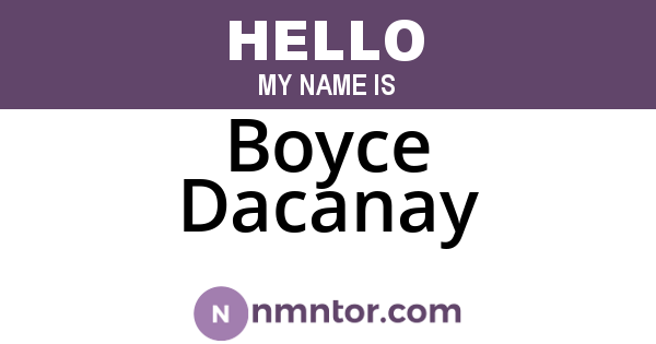 Boyce Dacanay