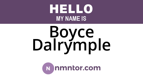Boyce Dalrymple