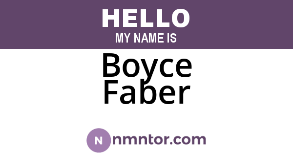Boyce Faber