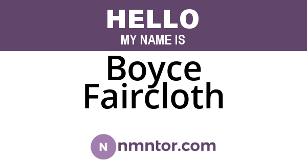 Boyce Faircloth