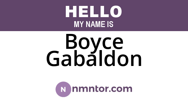 Boyce Gabaldon