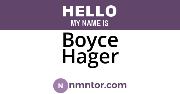 Boyce Hager