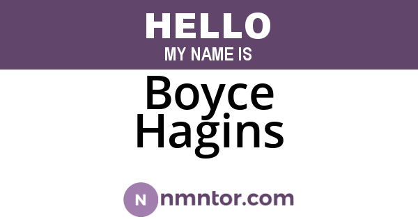 Boyce Hagins