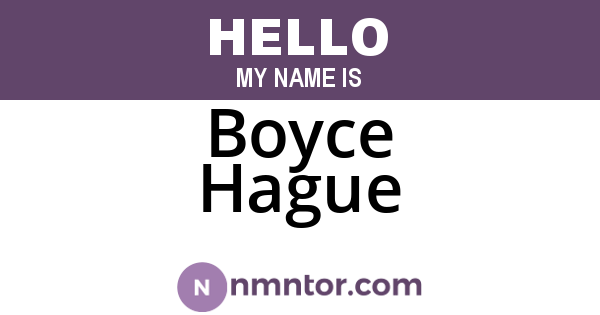 Boyce Hague