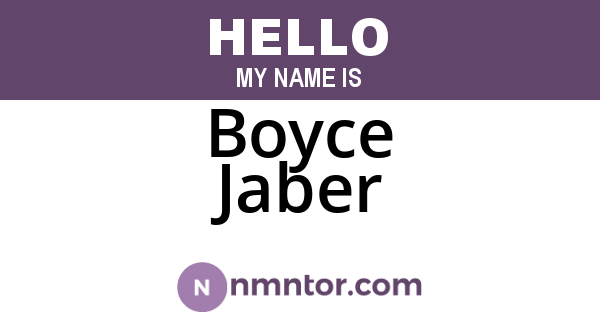 Boyce Jaber
