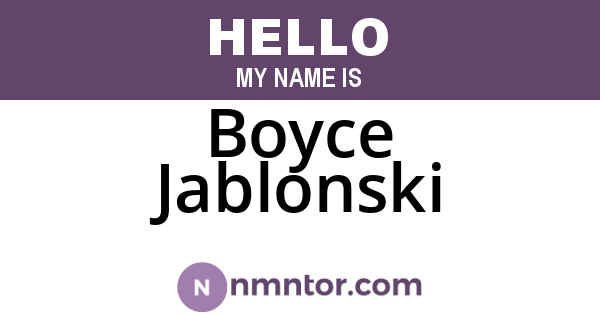 Boyce Jablonski