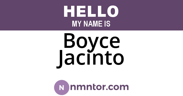 Boyce Jacinto