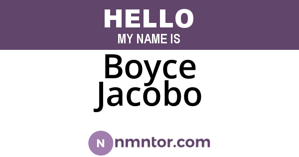 Boyce Jacobo