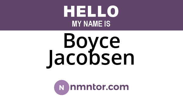 Boyce Jacobsen