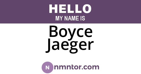Boyce Jaeger