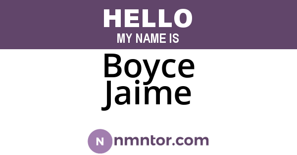 Boyce Jaime
