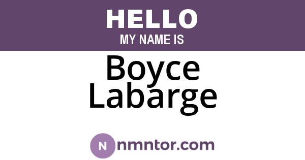 Boyce Labarge