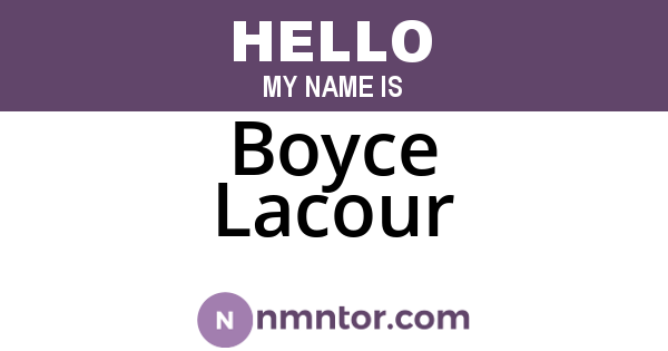 Boyce Lacour
