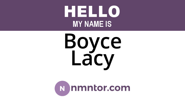 Boyce Lacy