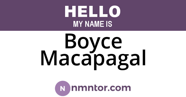 Boyce Macapagal