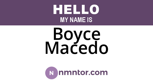 Boyce Macedo