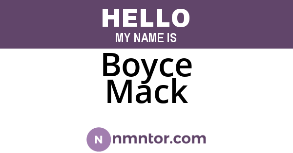 Boyce Mack