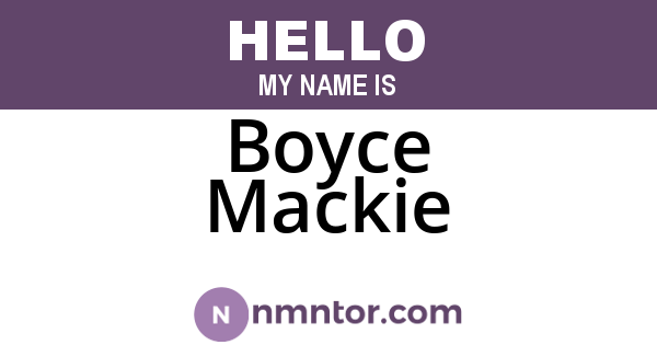 Boyce Mackie
