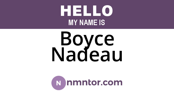 Boyce Nadeau