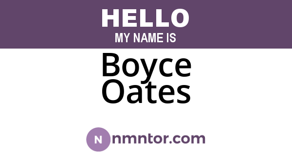 Boyce Oates