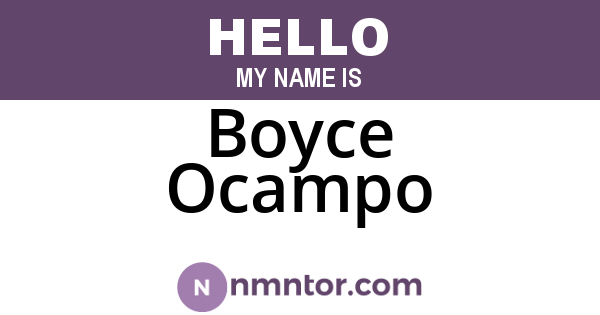 Boyce Ocampo