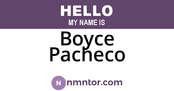 Boyce Pacheco