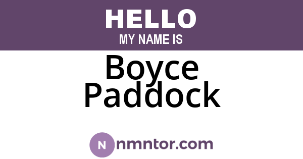 Boyce Paddock