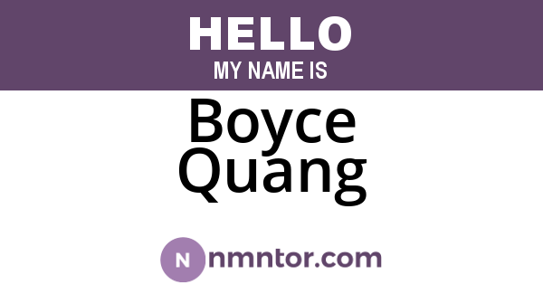 Boyce Quang