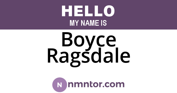 Boyce Ragsdale