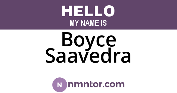 Boyce Saavedra