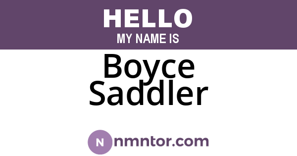 Boyce Saddler