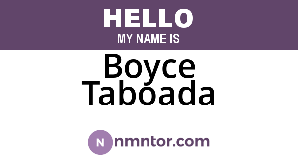 Boyce Taboada