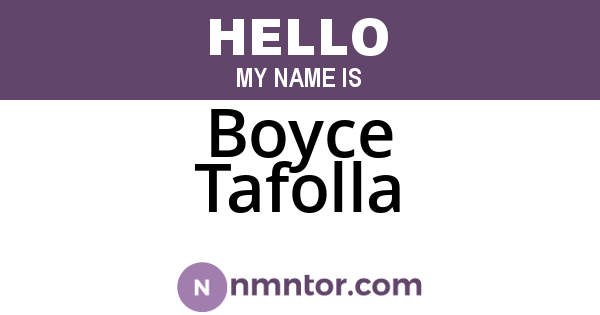 Boyce Tafolla