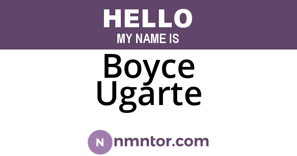 Boyce Ugarte