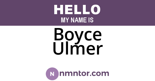 Boyce Ulmer