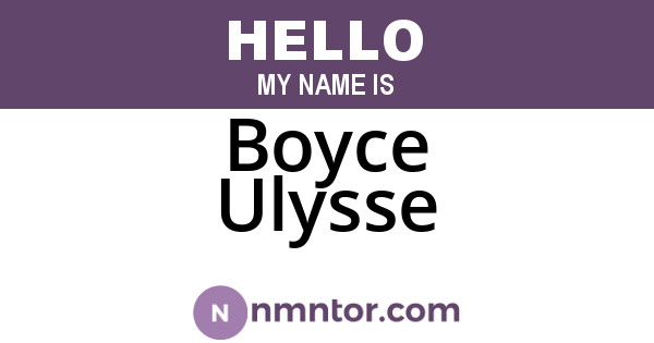 Boyce Ulysse